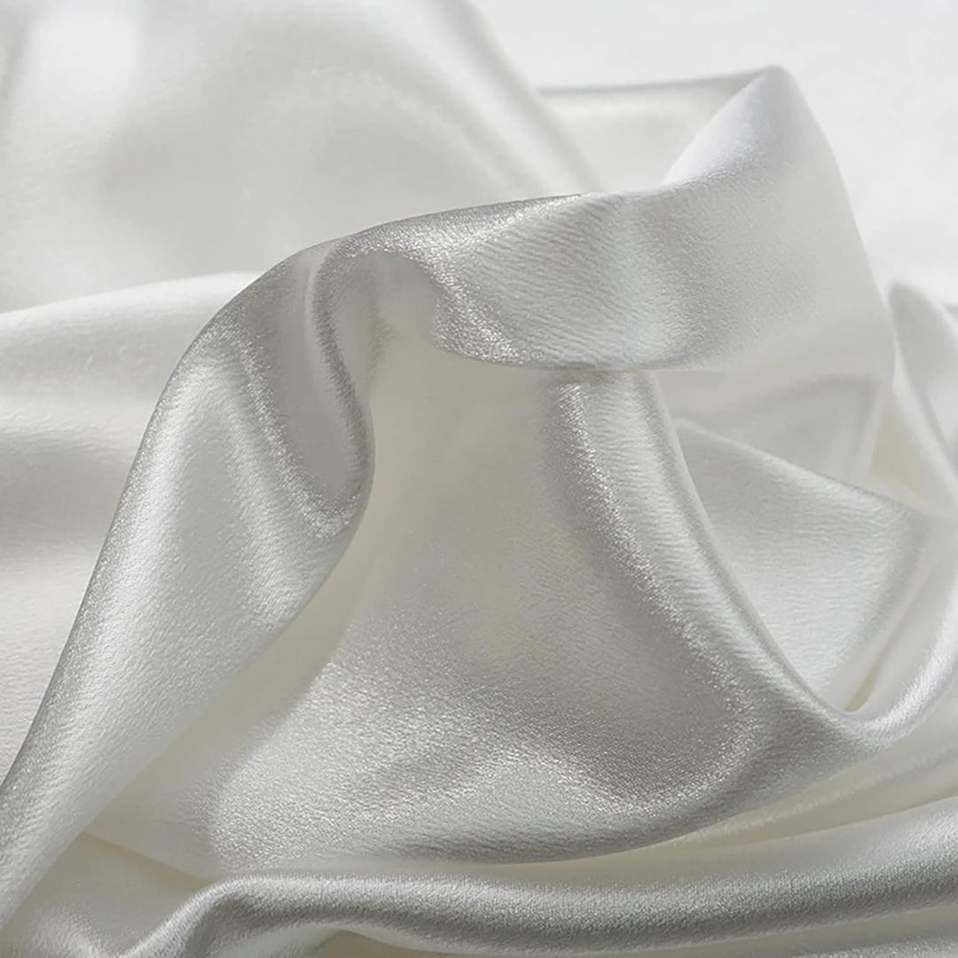 Satin Photography Background Silk, Glossy Fabric Cloth Backdrops for Goods, Crafts, Jewelry, Cosmetics, Food Photoshoot and Flat Lay (White, 3.32.5ft/10075cm)