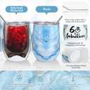 4 Pcs 60 and Fabulous Tumbler 60th Birthday Gifts for Women Inspirational 12oz Marble Stainless Steel Insulated Tumbler Sixty and Fabulous Makeup Bag Wine Sign Keychain Socks, 60th