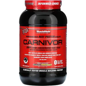 MuscleMeds Carnivor Beef Protein Isolate Powder, 23 Grams Protein, 0 Fat, 0 Sugar, 0 Cholesterol, Lactose Free, Chocolate Peanut Butter, 2.2 Pound, 28 Servings