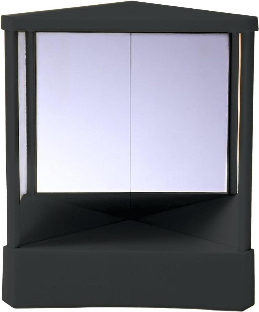Non-Reversing Mirror with Real Image Reflection - Beveled Standing Cosmetic Inverted Mirror for Makeup, Hair Styling, Grooming, Facial Correction (Black)