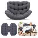 Colingmill Papasan Chair Cushion Outdoor, 55.12 x 41.73 Inches, 2 pack, Waterproof Thicken Egg Chair Papasan Cushion Replacement for Garden, Porch, Balcony, Lounge