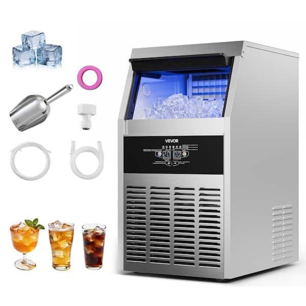 160 lbs. /24H Commercial Ice Maker 15.94 in. W Full Ice Cubes in 10 Minutes with 30 lbs. Storage Freestanding Silver