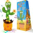 Ayeboovi Dancing Talking Cactus Toy for Toddlers, Adjustable Volume 120 Songs Singing Cactus Repeating What You Say, Interactive Recording Mimicking Cactus Toy Baby Gifts for Boys and Girls