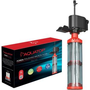 Aquatop Forza Polishing Micron Filter for Large Aquariums - 500 GPH, Crystal Clear Water, Powerful Filtration for Freshwater & Saltwater Tanks, PM-500
