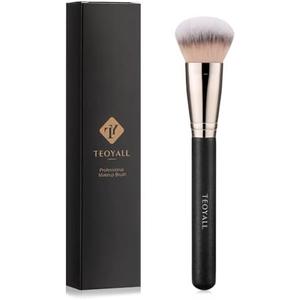 TEOYALL Domed Cheek Brush, Medium Precision Brush Head with Dense Synthetic Bristles for Contour Bronzer Blush with Loose Powder Cream
