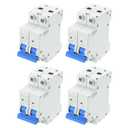 MECCANIXITY 4Pcs Miniature Circuit Breaker 2P 10A AC 110V DZ47-63 DIN Rail Mount Disconnect Switch Circuit Breaker Protection Thermal Magnetic Trip for Short Circuit Protection, Overload Blue