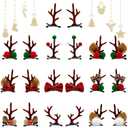 Cute Christmas Hair Clips, Christmas Antler Hair Clip, Moose Antler Deer Headband Hair Clips for Women Small Gifts Xmas Hair Accessories (10 PCS Brown)
