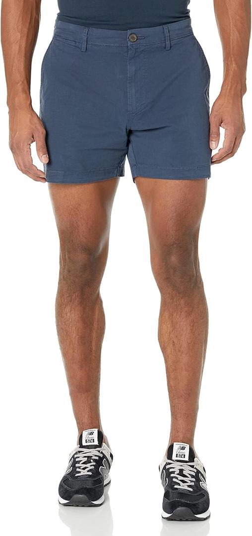 Amazon Essentials Men's Slim-Fit 5" Flat-Front Comfort Stretch Chino Short (Previously Goodthreads) (31, Navy)