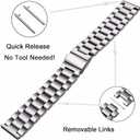 Stainless Steel Watch Band Quick Release Premium Brushed Matte Metal Watch Strap Bracelet 16mm 18mm 20mm 22mm 24mm Universal Stainless Steel Smartwatch Replacement Band Strap Men Women