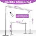 12x10ft Double Crossbar Pipe and Drape Stand Kit, Heavy Duty Backdrop Stand Adjustable, Sturdy Metal Back Drop Decoration Frame with Flat Base for Parties, Wedding,Trade Shows, Photo Shoot