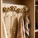 Gold Bow Hooks for Girls - Cute Triple Bow Wall Hooks for Nursery, Bedroom & Bathroom - Metal 4-Hook Coquette Room Decor for Hanging Towels, Bags, Robes & Jewelry - Perfect for Girly (Gold-4 Hooks)