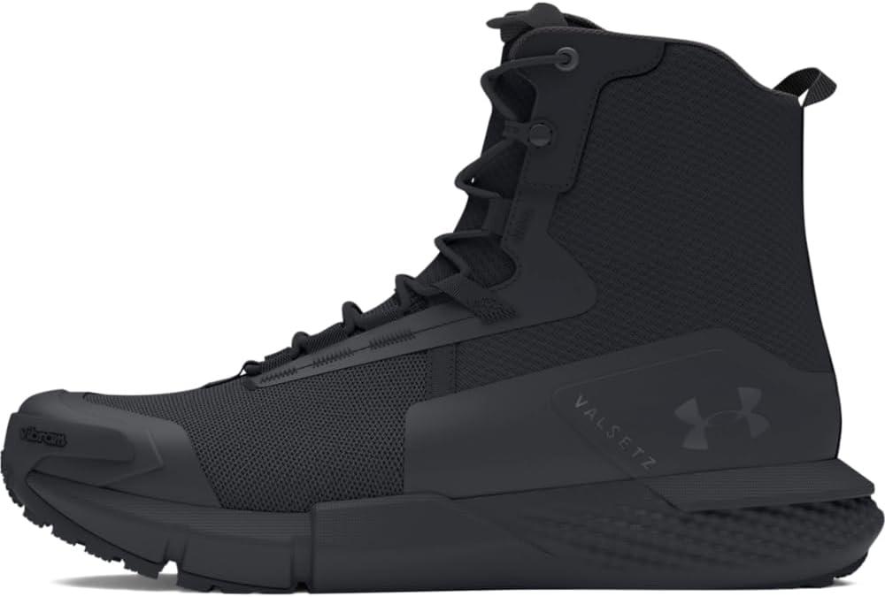 Under Armour Men's Charged Valsetz Military and Tactical Boot (12, (001) Black/Black/Jet Gray)