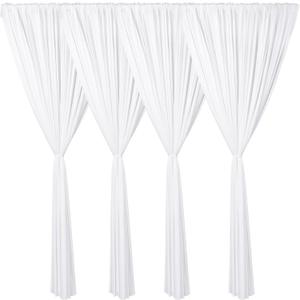 SmoothNovelty 4 Pcs Tent Leg Drapes Accessories for Patio 8x6ft Wedding Draping Curtains Sticky Tab Canopy Leg Drape for Weddings, Big Events or Catered Affairs