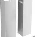 Stainless Steel Chimney Extension for Range Hood Cover Wall-Mount Style (Silver) Adjustable Vent Extender Ceiling Duct Retractable 31.5 inch ~63"