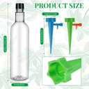 SiliFine 16 Set Plant Watering Devices with Self Watering Spikes and 26 oz Plastic Bottles Plant Waterer Devices with Adjustable Control Valve Switch Indoor Outdoor (Clear)