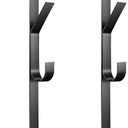 Thinp 2 Pcs X 3 Over Door Hook, Vertical Door Hanger Hook Space-Saving Purse Hanger for Doors Towels Coats Clothes Hats Bags Accessories - No Drilling, Black