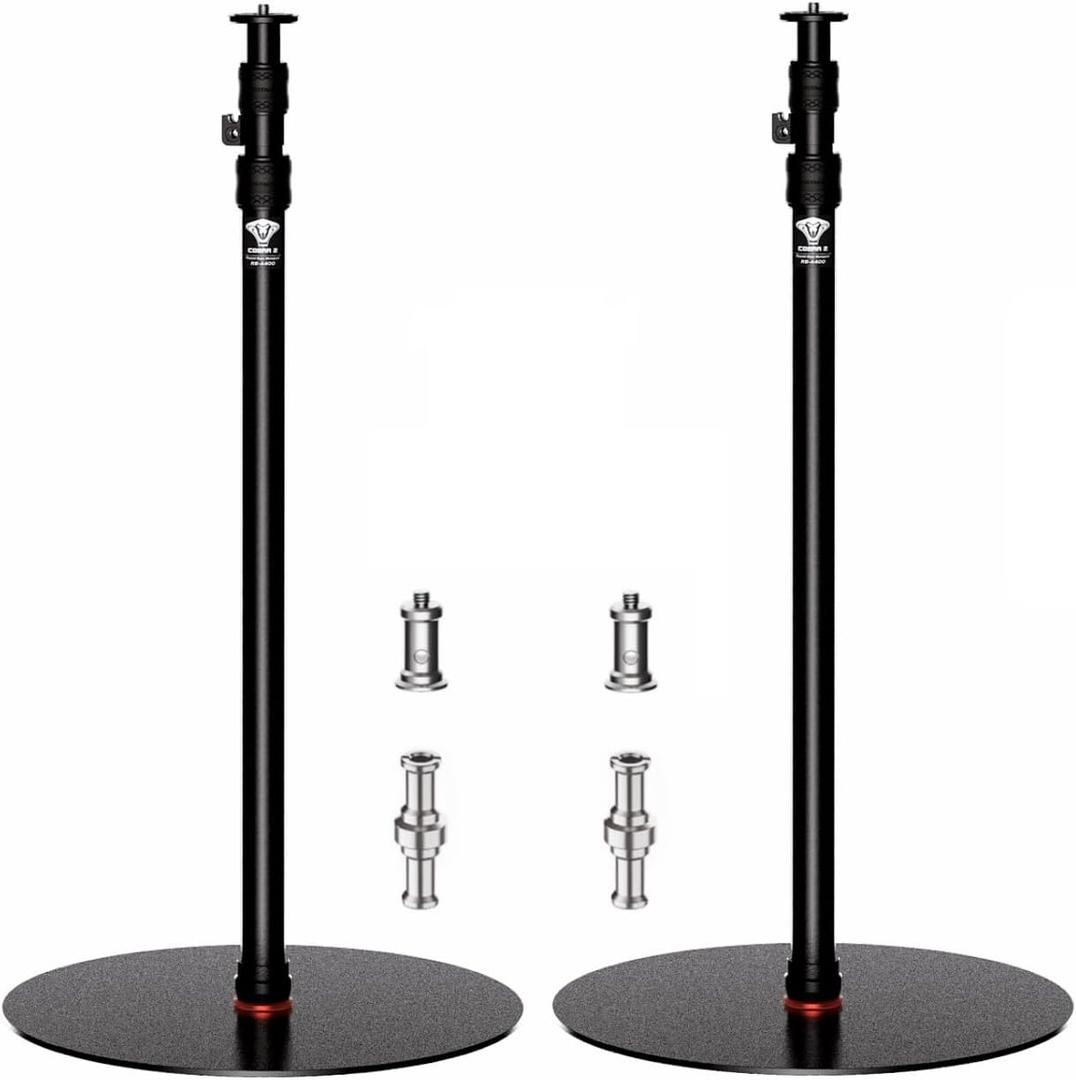 IFOOTAGE RB-A400 Round Base Light Stand Monopod, 79" Tripod Monopod for Cameras, Lights, Webcam, Live Streaming, Vlogging, Payload 22LBS(2 Pack)