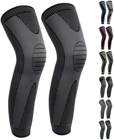 Full Leg Sleeves Long Compression Leg Sleeve Knee Sleeves Protect Leg, for Man Women Basketball, Arthritis Cycling Sport (4X-Large (1 Pair), 01_Black)