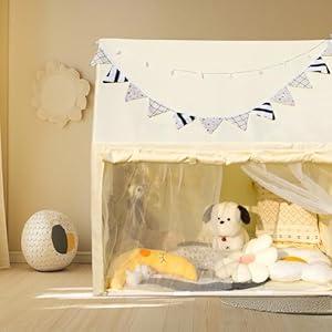 Kids Play Tent with 2 Built-in Storage Organizer in Large Space Playhouse Indoor Outdoor Children Toy for Toddler Boy and Girl Christmas Birthday
( 42*31,5*17,5 cm)