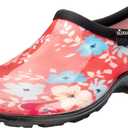 Sloggers Original Waterproof Rain and Garden Shoe for Women Outdoor Slip-On Garden Clog - Made in The USA with Premium Comfort Insole and Arch Support (6, Floral Fun Coral)