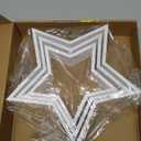 Cinnvoice 3 Pcs 4th of July Decorations Wooden Stars Patriotic Memorial Day Crafts Table Centerpiece Rustic Wooden Star for Tiered Tray Accents Independence Day Home Office Shelf Decor (White)