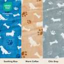 Luciphia 1 Pack 3 Dog Printed Fleece Pet Blankets WashableSoft Warm Throw Covers for Crate Couch BedCozy Puppy Essentials for Dogs and Cats Blue/Grey/Khaki, Small (23x16 inch)