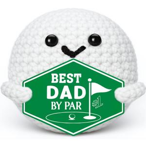 Dad Gifts for Fathers Day - Golf Gifts for Men, Funny Father's Day Birthday Handmade Crochet Golf Ball Accessories Gift for Dad Father Golfers Daddy Papa from Daughter Son, Best Dad by Par