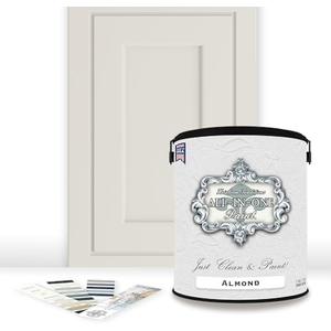 ALL-IN-ONE Paint, Durable Cabinet And Furniture Paint. Built In Primer And Top Coat, No Sanding Needed. Includes our 30 Featured Color Card - Almond (off white with tan undertone), Gallon