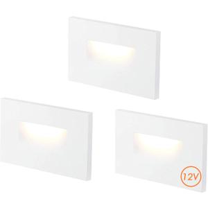 CLOUDY BAY 12V Low Voltage 3 Color Indoor and Outdoor LED Step Light,3000K/4000K/5000K,Stair Light,White,3 Pack, Wet Location(Low Voltage Transformer is Required)