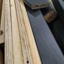 DHP Airlie Convertible Wood Bunk Bed Twin Over Full Size, Stackable and Detachable Bed Frames for Kids, Teens, Angled Ladder, High Guardrail, Wood Slats, No Boxspring Required, Grey