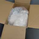 GREENSTELL Small Vanity Stool Chair with Storage and Folding Back, 13" x 13" x 17.7" Faux Fur Soft Ottoman for Teenager, 4 Metal Legs with Anti-Slip Feet, Furry Padded Seat for Makeup, Bedroom, White