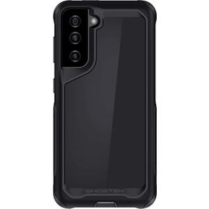 Ghostek ATOMIC Slim Designed for Samsung Galaxy S21 Case with Protective Aluminum Bumper and Clear Back Design Heavy Duty Shock-Absorbent Protection for 2021 Samsung S 21 5G (6.2 Inch) (Phantom Black)
