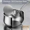 2.5QT Stainless Steel Saucepan with Steamer Basket and Glass Lid, 18/8 Food Grade Small Soup Pot with Steamer Insert, Induction Compatible, Heavy Duty Multi-Purpose Pot for Cooking & Steaming