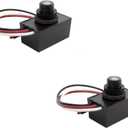 Solus SPC-688 Dusk-to-Dawn Button Sensor for Outdoor Fixtures and Lamp Posts  Auto Photocell Control, 120V, UL Listed, Black (Pack of 2)