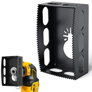 1 PCS Drywall Outlet Cutter Tool - Square Slot Cutter, Fits Most Oscillating Tools to Cut-in Single Gang Wall Boxes, Stainless Steel Electrical Box Cutter for Drywall, Sheetrock, Plywood (Black)