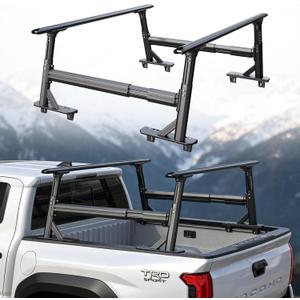 TRUMGETA Truck Bed Rack Fit for Tacoma and Gladiator
with Aluminum Side Bars, Lightweight Design, 19"-25" Stepless Height, 1,500-lb Capacity and Body-Matched Angle