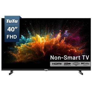 TuTu 40 Inch FHD TV, 2K LED Small Flat Screen Non-Smart Television, Works with Apple TV, Fire Stick, Roku, Google, TiVo, Xumo, and Streaming Devices