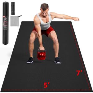 Extra Large Exercise Mat, 10'x6'/9'x6'/8'x6'/7'x5'/6'x4'(8mm) Thick Workout Mat for Home Gym & Garage Flooring, Shoe-Friendly, High-Density, MMA, HIIT, Weight Lifting, Cardio&Strength