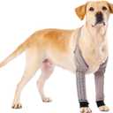 LovinPet Dog Front Leg Sleeves with Reflective Straps, Elbow & Knee Protector Recovery Sleeve for Medium & Large Dogs, Pair for Both Front Legs, Breathable Padded Support for All-Season Use,Grey,2XL