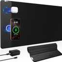 Magnetic Wireless Charging Mouse Pad, 31.5"x15.8" Large Gaming Desk Mat for Keyboard/Laptop, Non-Slip Base & 20W PD Adapter, Waterproof Ultra-Smooth Surface Mousepad for Gamer, Office & Home, Black