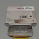 Peakeep Slim Digital Mirror Aesthetic Alarm Clock for Bedrooms Desk Decor - Plug in Electric Big LED Modern Small Clock for Office Living Room, Battery Backup, 6 Dimmers (Gold)