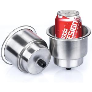 Marinebaby Stainless Steel Cup Drink Holder with Drain Marine Boat Rv Camper