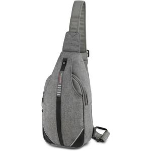 WATERFLY Small Crossbody Sling Backpack Anti Theft Backpack for Traveling Chest Bags for Men&Women Multipurpose Casual Daypack Hiking Shoulder Bag (Gray)