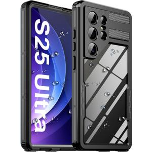 for Samsung Galaxy S25 Ultra Waterproof Case, with Built-in Screen Protector Dustproof Shockproof Full Body Underwater Protective Phone Case Cover for Samsung Galaxy S25 Ultra 5G 6.9" (Black)