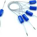 Leadseals(R) 50 Security Cable Seals Numbered Security Tags Tamper Proof Tags Pull Tight Steel Wire Seals for Truck, Trailers, Cargo, Containers, Vans, Oil Tank, Milk Vehicle (Blue, Pack of 50pcs)