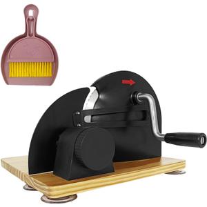 Botiliceer Manual Bread Slicer for Sourdough Bread, Adjustable Thickness Foldable Bread Cutter with Hand Crank, Stainless Steel Blade Bread Slicer (Black, Machine)