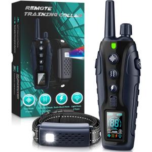 Dog Shock Collar - 4000FT Dog Training Collar with Remote Waterproof e Collar with Flashing Light, Adjustable Pitch Beep(1-8), Vibration(1-16), Safe Shock(1-99), and Keypad Lock (1 Pack, Black)