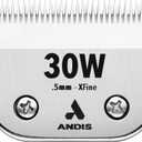 Andis 561462 ceramicEDGE Detachable Wide Blade #30W  Stainless Steel Pet Clipper Blade, XFine Cut, Professional Grooming Performance