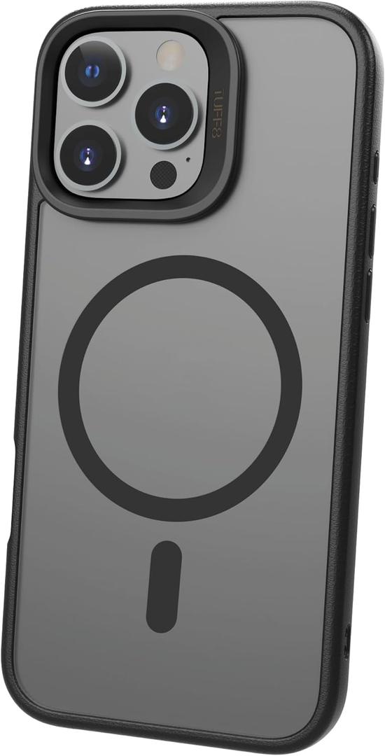 LBT TUFF8 Mag GlideGuard Rugged 8 Foot Military Drop-Tested Case Compatible with iPhone 16 Pro (Smoke Black)