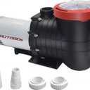 2.0 HP Pool Pump, 8000 GPH Above Ground, 115V/230V Dual Voltage, Swimming with Strainer Basket and Drain Plug 60HZ Silent Operation, UL Certified